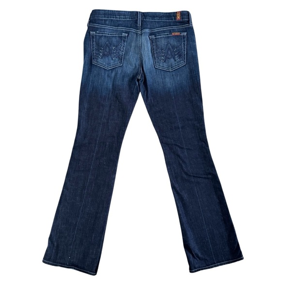 7 for all Mankind A Pocket women’s Y2K Blue Jeans sz 30 rhinestones boot cut 867 - Picture 1 of 13